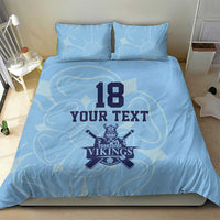 Custom Yorkshire Viking Spirit Bedding Set White Rose of York Blue Version - Wonder Print Shop