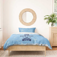 Custom Yorkshire Viking Spirit Bedding Set White Rose of York Blue Version - Wonder Print Shop