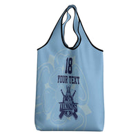 Custom Yorkshire Viking Spirit Grocery Bag White Rose of York Blue Version - Wonder Print Shop