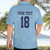 Custom Yorkshire Viking Spirit Hawaiian Shirt White Rose of York Blue Version - Wonder Print Shop