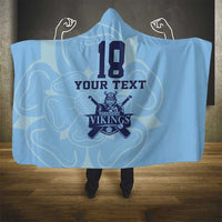 Custom Yorkshire Viking Spirit Hooded Blanket White Rose of York Blue Version - Wonder Print Shop
