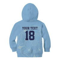 Custom Yorkshire Viking Spirit Kid Hoodie White Rose of York Blue Version - Wonder Print Shop