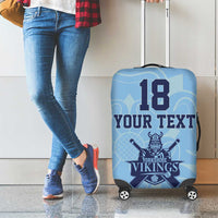 Custom Yorkshire Viking Spirit Luggage Cover White Rose of York Blue Version - Wonder Print Shop