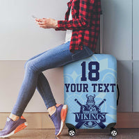 Custom Yorkshire Viking Spirit Luggage Cover White Rose of York Blue Version - Wonder Print Shop
