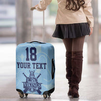 Custom Yorkshire Viking Spirit Luggage Cover White Rose of York Blue Version - Wonder Print Shop