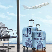 Custom Yorkshire Viking Spirit Luggage Cover White Rose of York Blue Version - Wonder Print Shop