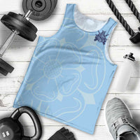 Custom Yorkshire Viking Spirit Men Tank Top White Rose of York Blue Version - Wonder Print Shop