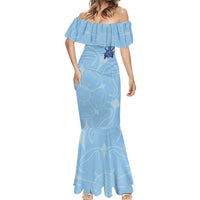 Custom Yorkshire Viking Spirit Mermaid Dress White Rose of York Blue Version - Wonder Print Shop