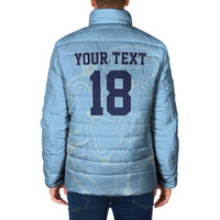 Custom Yorkshire Viking Spirit Padded Jacket White Rose of York Blue Version - Wonder Print Shop