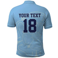 Custom Yorkshire Viking Spirit Polo Shirt White Rose of York Blue Version - Wonder Print Shop