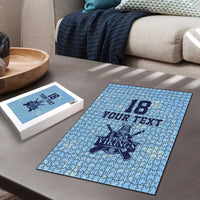 Custom Yorkshire Viking Spirit Puzzle White Rose of York Blue Version - Wonder Print Shop