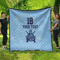 Custom Yorkshire Viking Spirit Quilt White Rose of York Blue Version - Wonder Print Shop