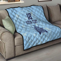 Custom Yorkshire Viking Spirit Quilt White Rose of York Blue Version - Wonder Print Shop