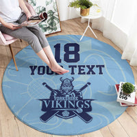 Custom Yorkshire Viking Spirit Round Carpet White Rose of York Blue Version - Wonder Print Shop