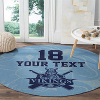 Custom Yorkshire Viking Spirit Round Carpet White Rose of York Blue Version - Wonder Print Shop