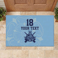 Custom Yorkshire Viking Spirit Rubber Doormat White Rose of York Blue Version - Wonder Print Shop