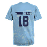 Custom Yorkshire Viking Spirit Rugby Jersey White Rose of York Blue Version - Wonder Print Shop