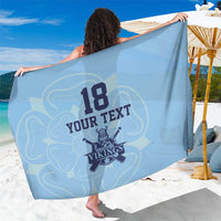 Custom Yorkshire Viking Spirit Sarong White Rose of York Blue Version - Wonder Print Shop