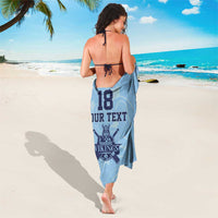 Custom Yorkshire Viking Spirit Sarong White Rose of York Blue Version - Wonder Print Shop