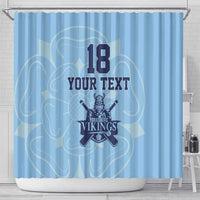 Custom Yorkshire Viking Spirit Shower Curtain White Rose of York Blue Version - Wonder Print Shop