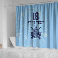 Custom Yorkshire Viking Spirit Shower Curtain White Rose of York Blue Version - Wonder Print Shop