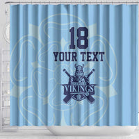 Custom Yorkshire Viking Spirit Shower Curtain White Rose of York Blue Version - Wonder Print Shop