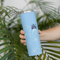 Custom Yorkshire Viking Spirit Skinny Tumbler White Rose of York Blue Version - Wonder Print Shop