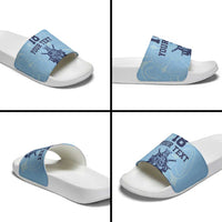 Custom Yorkshire Viking Spirit Slide Sandals White Rose of York Blue Version - Wonder Print Shop
