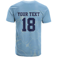 Custom Yorkshire Viking Spirit T Shirt White Rose of York Blue Version - Wonder Print Shop