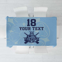 Custom Yorkshire Viking Spirit Tablecloth White Rose of York Blue Version - Wonder Print Shop