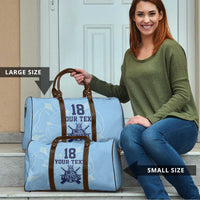 Custom Yorkshire Viking Spirit Travel Bag White Rose of York Blue Version - Wonder Print Shop