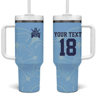 Custom Yorkshire Viking Spirit Tumbler With Handle White Rose of York Blue Version - Wonder Print Shop