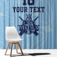 Custom Yorkshire Viking Spirit Window Curtain White Rose of York Blue Version - Wonder Print Shop