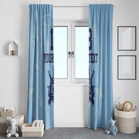 Custom Yorkshire Viking Spirit Window Curtain White Rose of York Blue Version - Wonder Print Shop