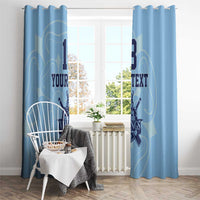 Custom Yorkshire Viking Spirit Window Curtain White Rose of York Blue Version - Wonder Print Shop