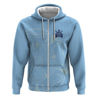 Custom Yorkshire Viking Spirit Zip Hoodie White Rose of York Blue Version - Wonder Print Shop