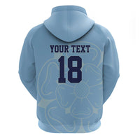 Custom Yorkshire Viking Spirit Zip Hoodie White Rose of York Blue Version - Wonder Print Shop