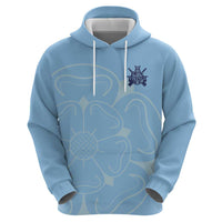 Custom Yorkshire Viking Spirit Zip Hoodie White Rose of York Blue Version - Wonder Print Shop