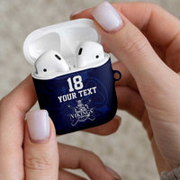 Custom Yorkshire Viking Spirit AirPods Case White Rose of York Navy Version - Wonder Print Shop