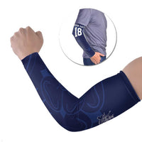 Custom Yorkshire Viking Spirit Arm Sleeves White Rose of York Navy Version - Wonder Print Shop