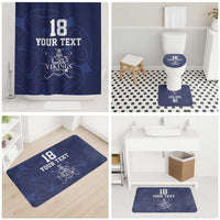 Custom Yorkshire Viking Spirit Bathroom Set White Rose of York Navy Version - Wonder Print Shop