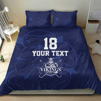 Custom Yorkshire Viking Spirit Bedding Set White Rose of York Navy Version - Wonder Print Shop