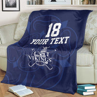 Custom Yorkshire Viking Spirit Blanket White Rose of York Navy Version - Wonder Print Shop