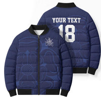 Custom Yorkshire Viking Spirit Bomber Puffer Jacket White Rose of York Navy Version - Wonder Print Shop