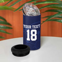 Custom Yorkshire Viking Spirit 4 in 1 Can Cooler Tumbler White Rose of York Navy Version - Wonder Print Shop