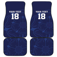 Custom Yorkshire Viking Spirit Car Mats White Rose of York Navy Version - Wonder Print Shop