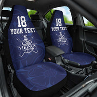 Custom Yorkshire Viking Spirit Car Seat Cover White Rose of York Navy Version - Wonder Print Shop