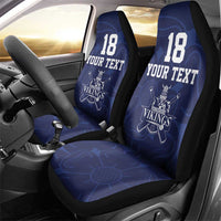 Custom Yorkshire Viking Spirit Car Seat Cover White Rose of York Navy Version - Wonder Print Shop