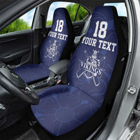 Custom Yorkshire Viking Spirit Car Seat Cover White Rose of York Navy Version - Wonder Print Shop