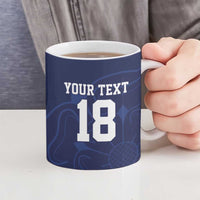 Custom Yorkshire Viking Spirit Ceramic Mug White Rose of York Navy Version - Wonder Print Shop